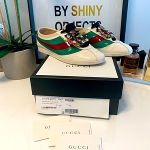 Gucci vernis crystal trainer bowling shoes
